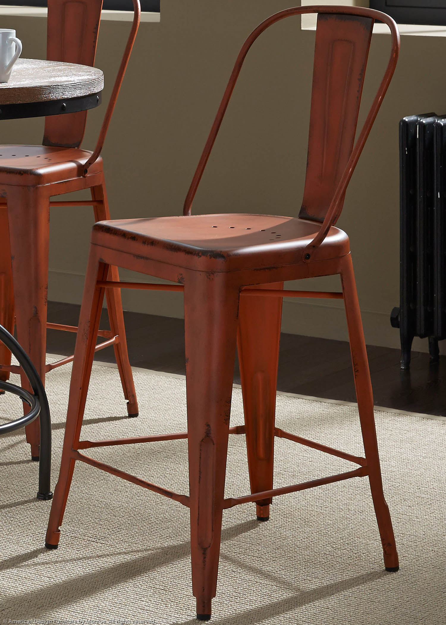 Reading Casual Bow Back Counter Chair Pic 03 (Heading Bow Back Counter Chair 1 (Orange)